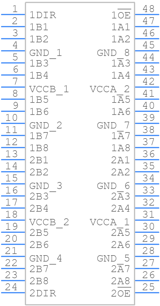 SN74AVC16T245DGGR/BKN - Texas Instruments - PCB symbol