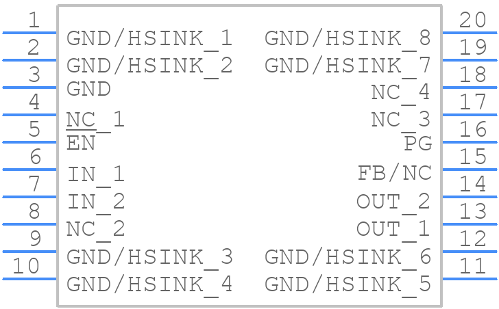 V62/03631-08XE - Texas Instruments - PCB symbol