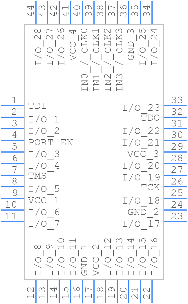 XCR3064XL-6VQG44C - AMD - PCB symbol