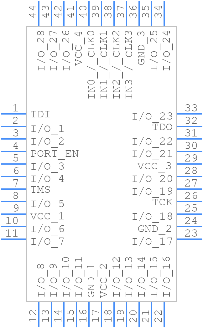 XCR3064XL-7VQ44I - AMD - PCB symbol