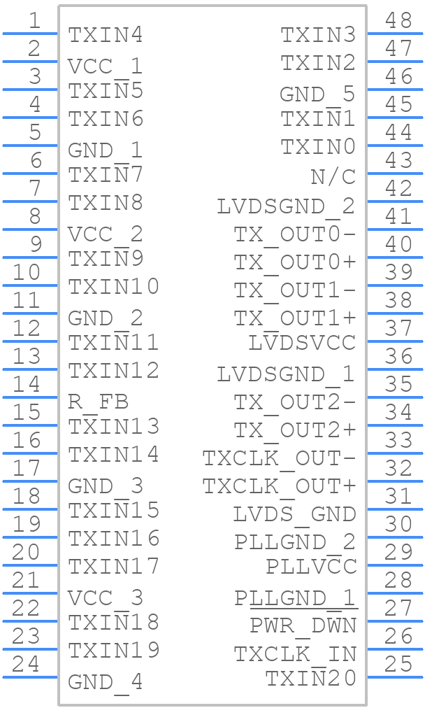 DS90C363MTDX/NOPB - Texas Instruments - PCB symbol