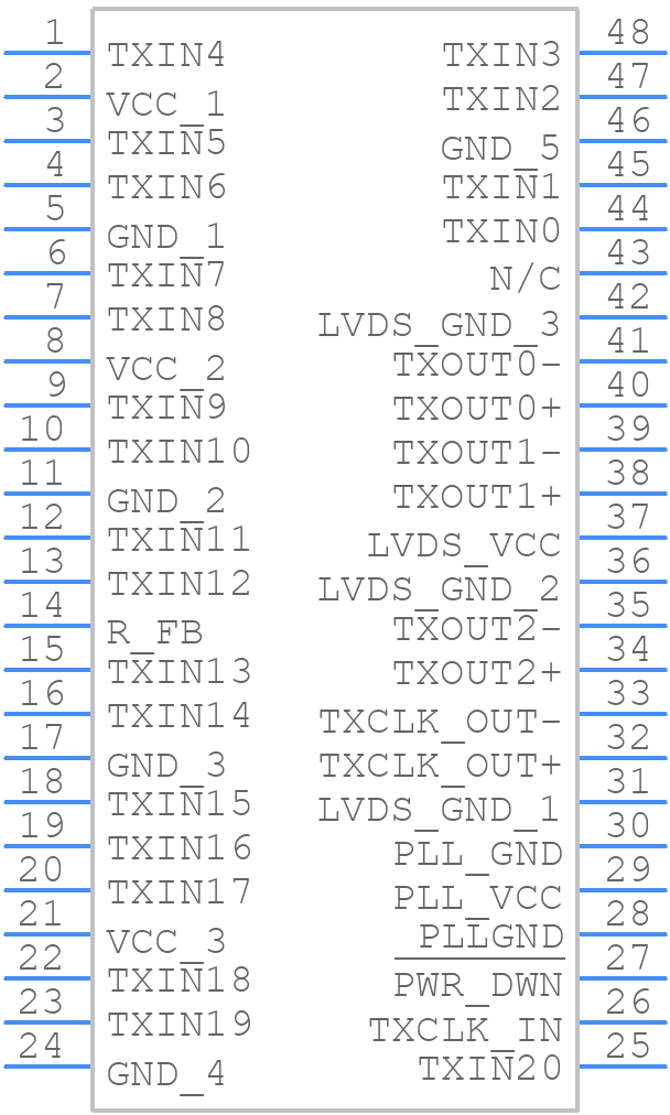 DS90C363MTD/NOPB - Texas Instruments - PCB symbol
