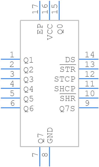 74AHC594BQ-Q100,11 - Nexperia - PCB symbol