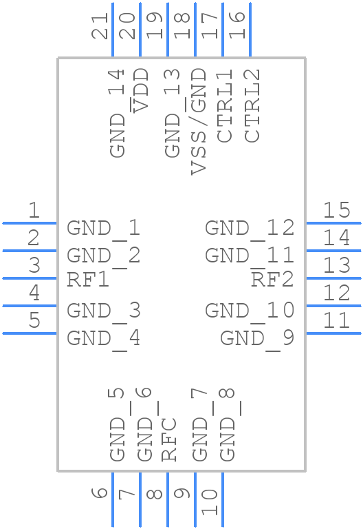 PE4257 - Peregrine Semiconductor - PCB symbol