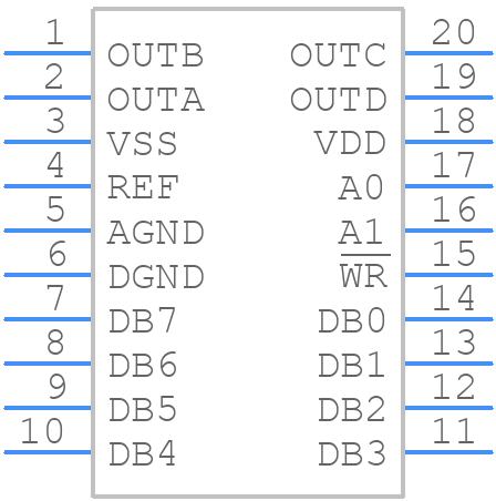TLC7226INE4 - Texas Instruments - PCB symbol