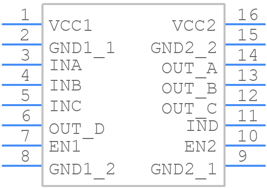 ISO7741BDWR - Texas Instruments - PCB symbol