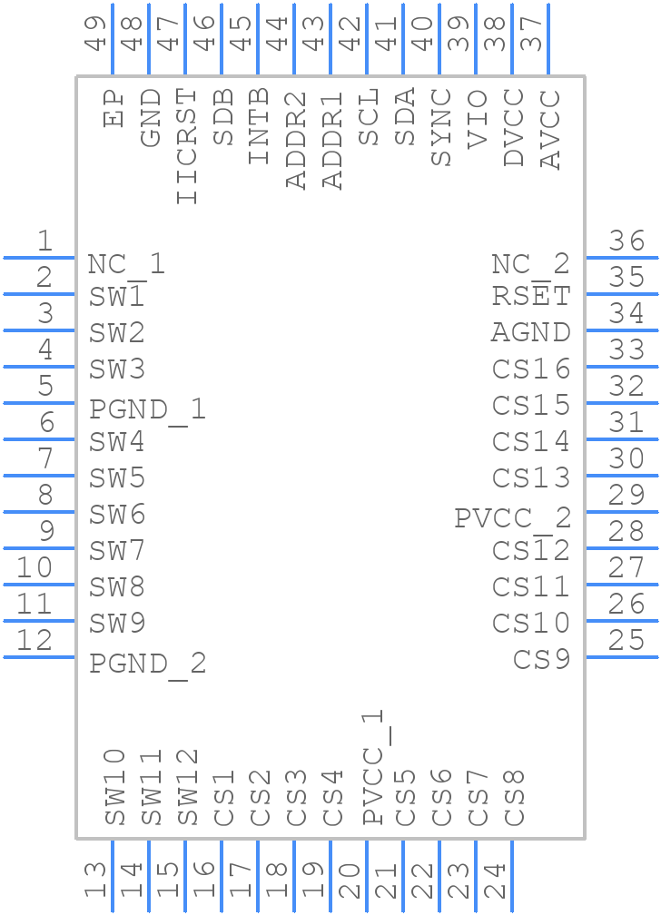 IS31FL3733-QFLS4-TR - Lumissil Microsystems - PCB symbol