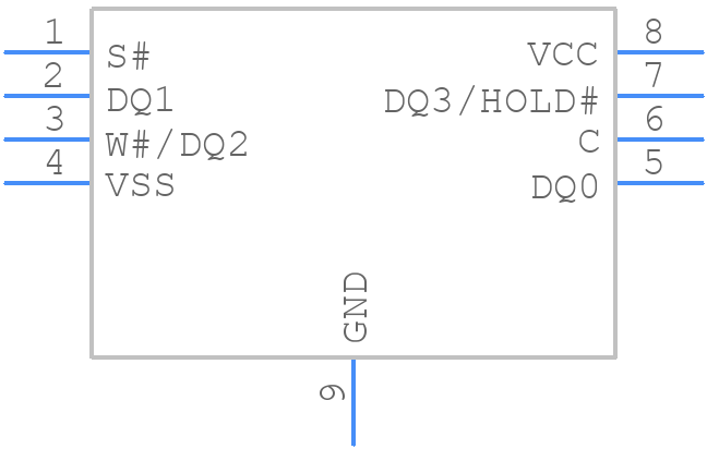 MT25QL256ABA1EW9-0AAT - Micron - PCB symbol