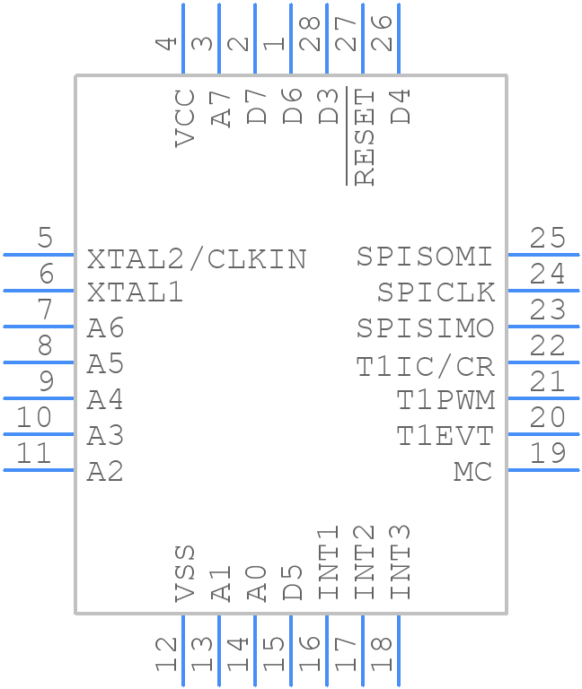TMS370C712AFNT - Texas Instruments - PCB symbol