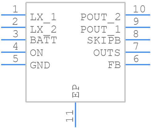 MAX8815AETB+T - Analog Devices - PCB symbol