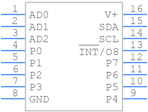 MAX7315AEE+T - Analog Devices - PCB symbol