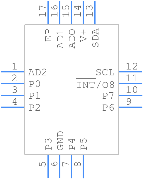 MAX7315ATE+T - Analog Devices - PCB symbol