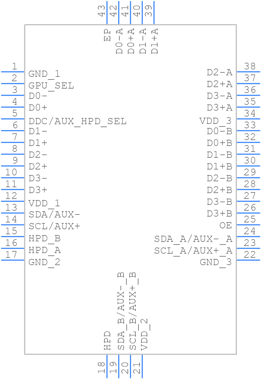 PI3WVR12412ZHEX - Diodes Incorporated - PCB symbol