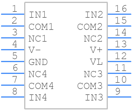 MAX364CSE+ - Analog Devices - PCB symbol