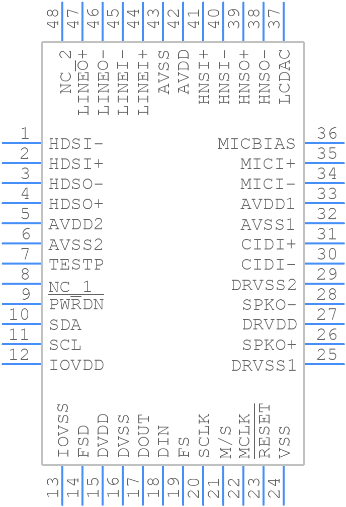 TLV320AIC24CPFBRG4 - Texas Instruments - PCB symbol