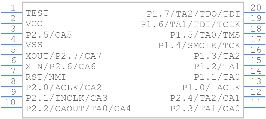 MSP430F2121TPW - Texas Instruments - PCB symbol