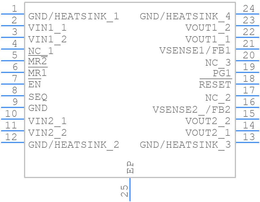 TPS70345PWPR - Texas Instruments - PCB symbol
