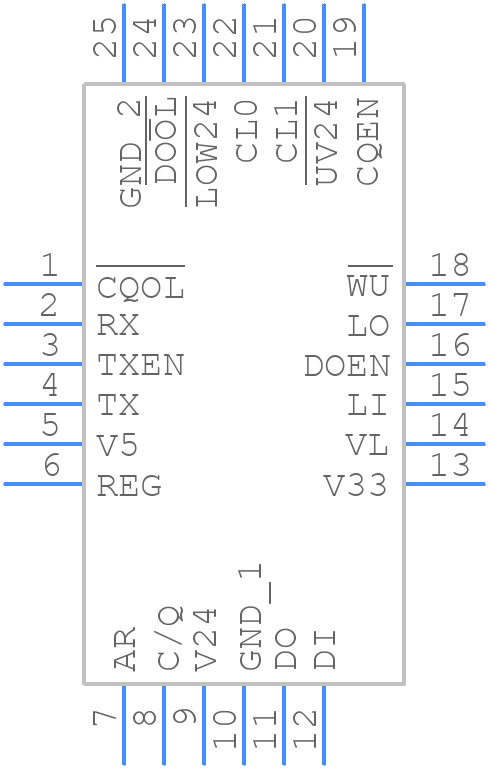 MAX14829ATG+ - Analog Devices - PCB symbol