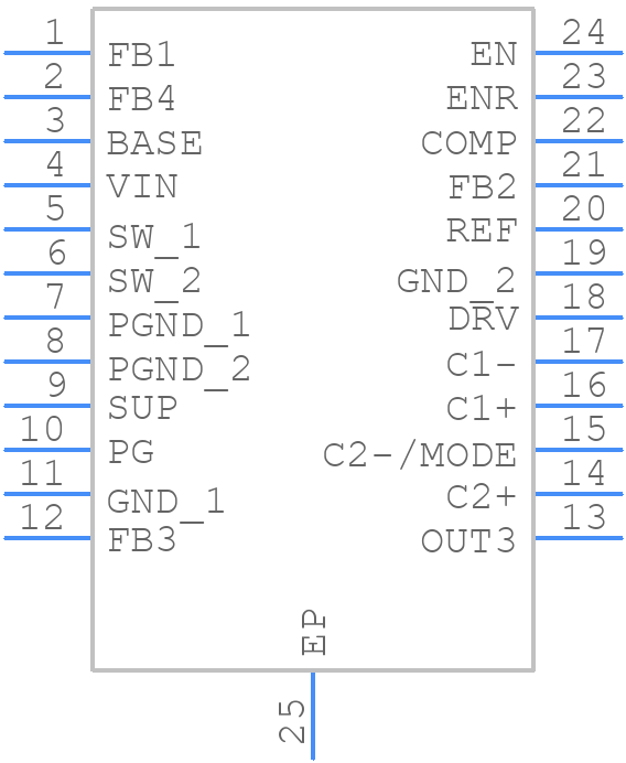 TPS65140PWPR - Texas Instruments - PCB symbol