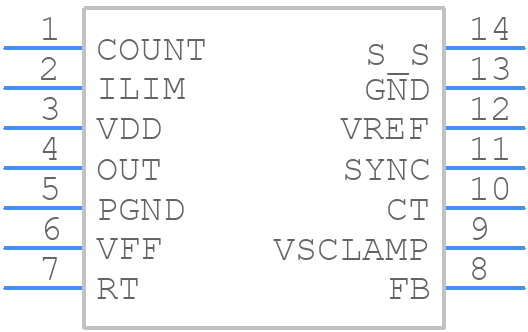 UCC25701NG4 - Texas Instruments - PCB symbol