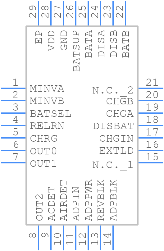MAX1538ETI+T - Analog Devices - PCB symbol