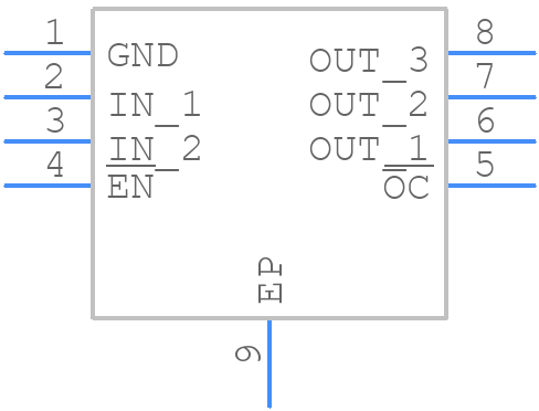 TPS2061DGNRG4 - Texas Instruments - PCB symbol