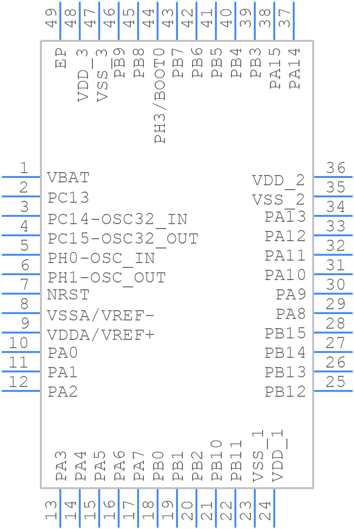 STM32L431CCU6TR - STMicroelectronics - PCB symbol