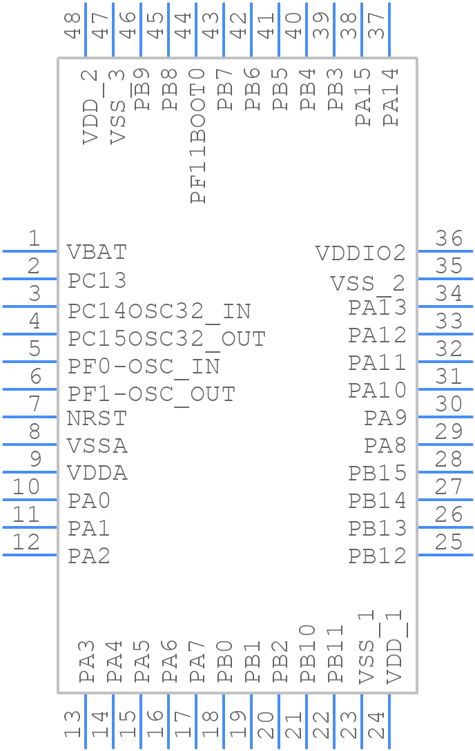 STM32F091CCT6TR - STMicroelectronics - PCB symbol