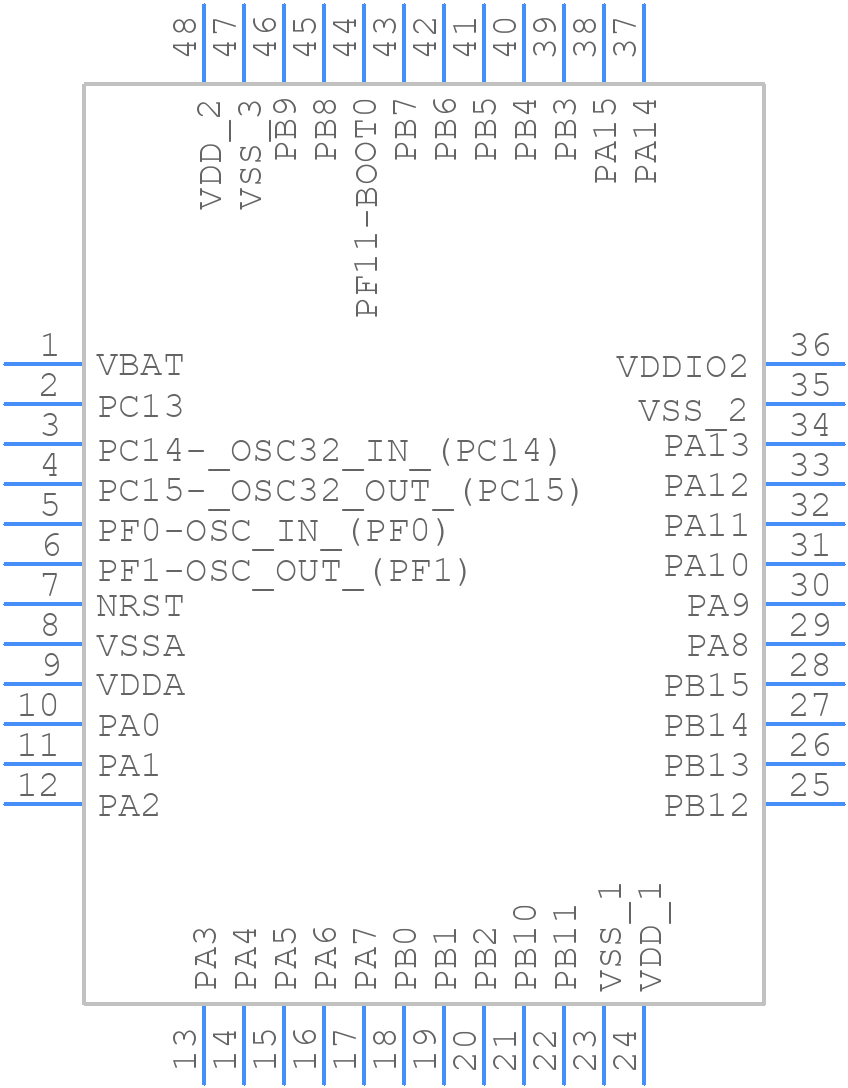 STM32F091CCT6J - STMicroelectronics - PCB symbol