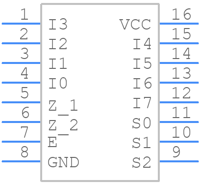 SN74151AN - Texas Instruments - PCB symbol