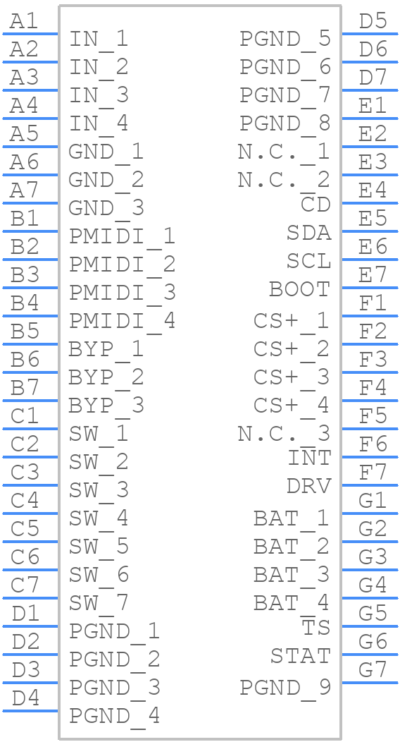 BQ24273YFFR - Texas Instruments - PCB symbol