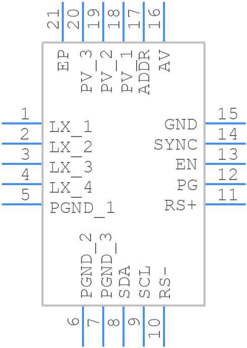 MAX20010CATPD/V+ - Analog Devices - PCB symbol