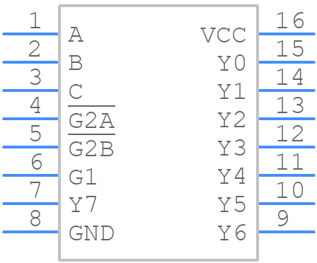 CD74AC138ME4 - Texas Instruments - PCB symbol