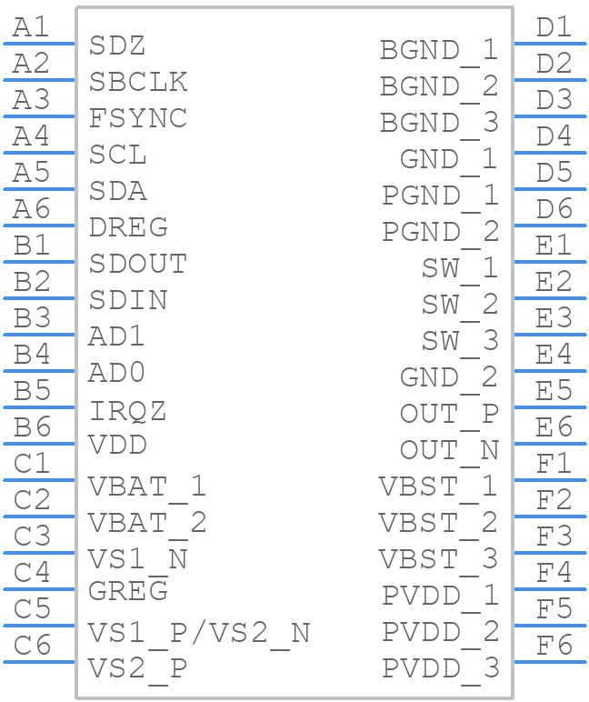 TAS2564YBGT - Texas Instruments - PCB symbol