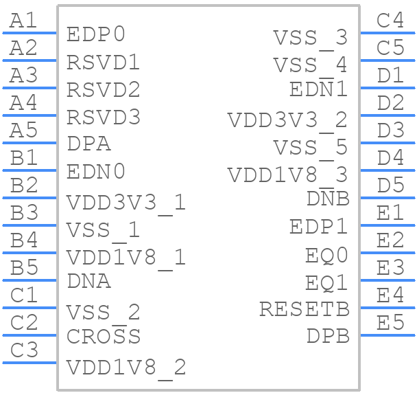 TUSB2E22YCGT - Texas Instruments - PCB symbol