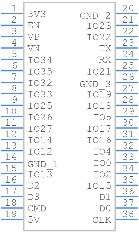 ESP32-DEVKITC-VE - Espressif Systems - PCB symbol