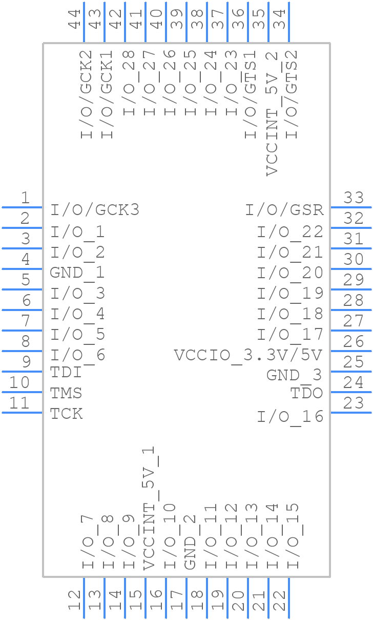 XC9536-15VQ44I - AMD - PCB symbol
