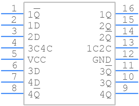 SN74LS75DE4 - Texas Instruments - PCB symbol