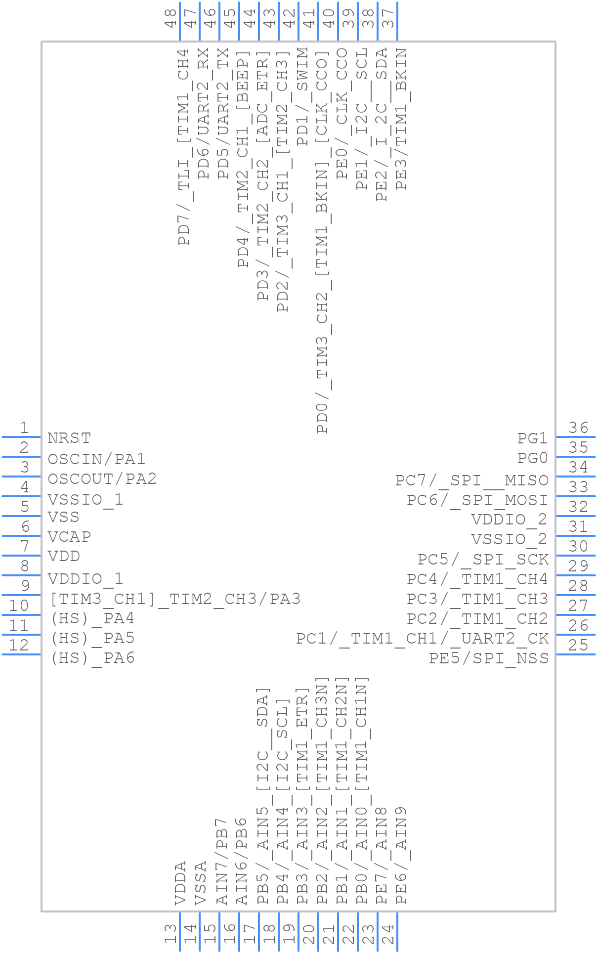 STM8S105C4T6TR - STMicroelectronics - PCB symbol