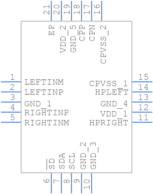 TPA6130A2RTJTG4 - Texas Instruments - PCB symbol