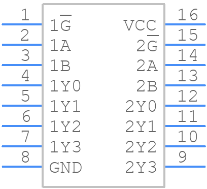 SN74LS139ANG4 - Texas Instruments - PCB symbol