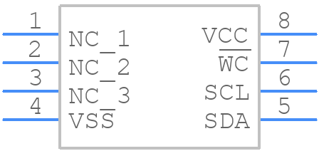 M24C16-DRDW3TP/K - STMicroelectronics - PCB symbol