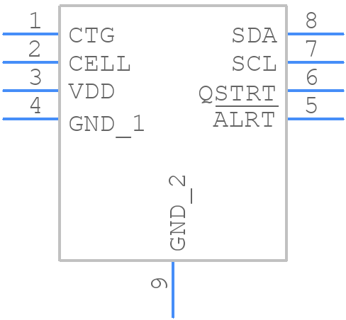 MAX17049G+T10 - Analog Devices - PCB symbol