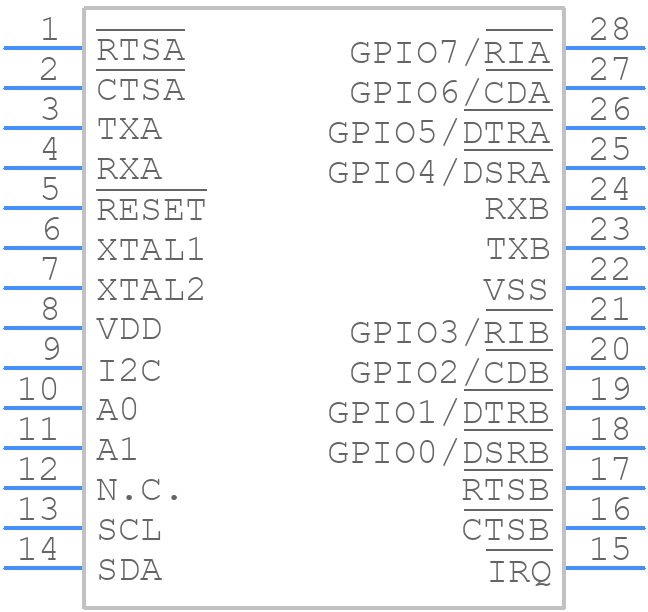 SC16IS762IPW,128 - NXP - PCB symbol