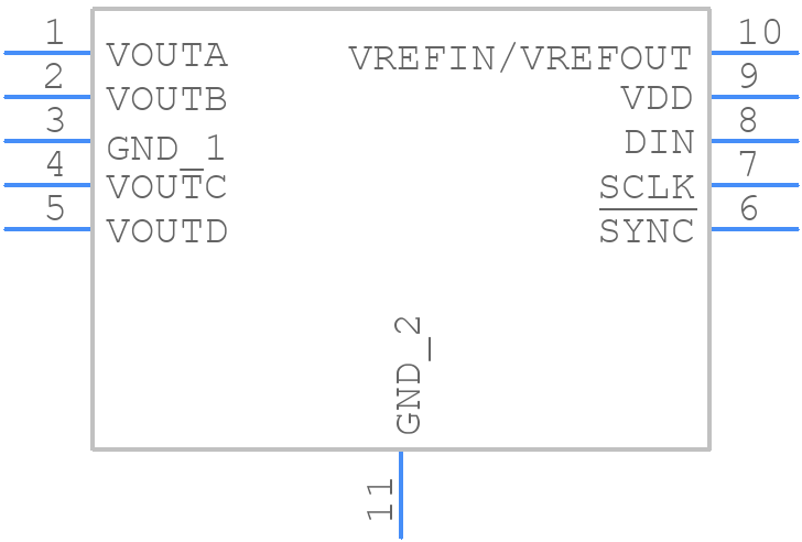 AD5624RBCPZ-5REEL7 - Analog Devices - PCB symbol