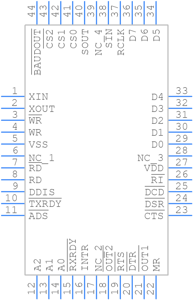 PC16550DVEF - Texas Instruments - PCB symbol