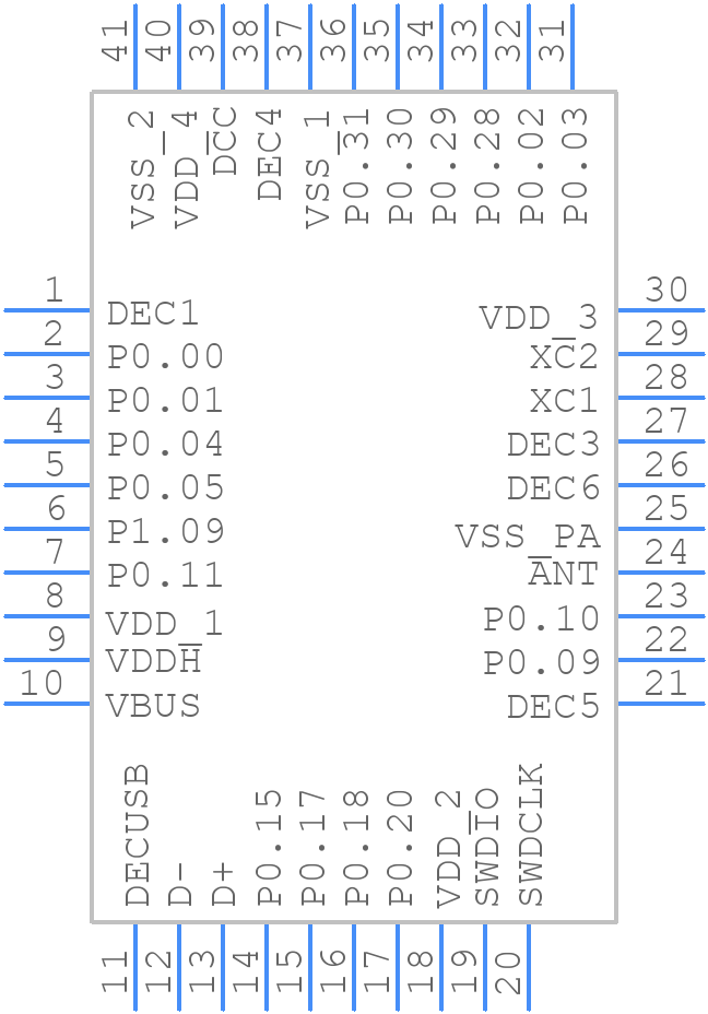 nRF52833-QDAA-R7 - Nordic Semiconductor - PCB symbol