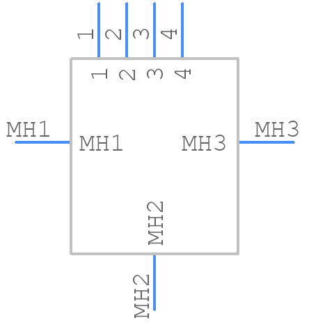 UBA-4R-D14T-4D (LF)(SN) - JST (JAPAN SOLDERLESS TERMINALS) - PCB symbol