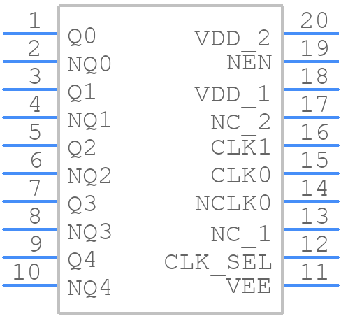 PI6C4911505-04LIE - Diodes Incorporated - PCB symbol