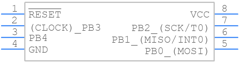 AT90S2343-10PC - Microchip - PCB symbol